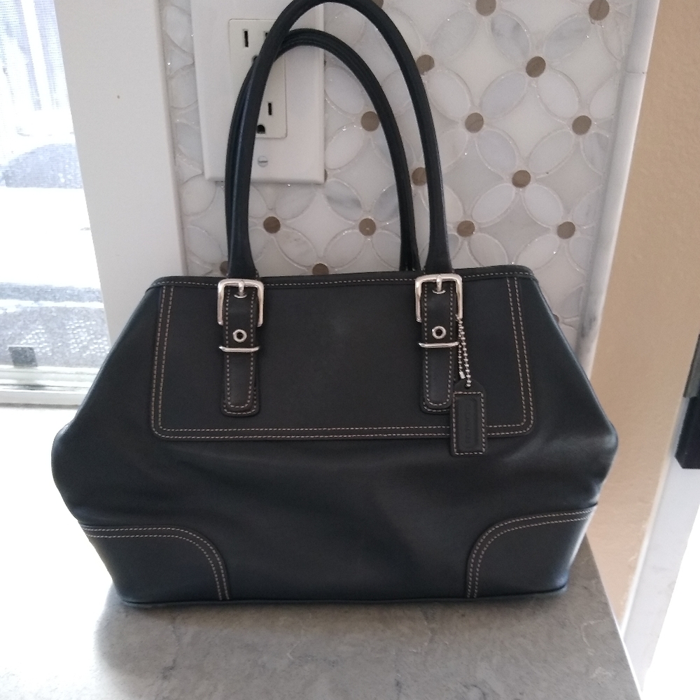 Coach handbag black leather